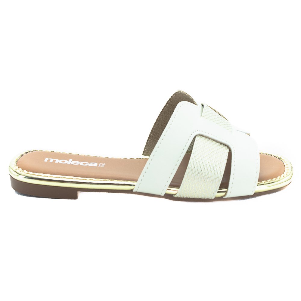 Rasteira Feminina Moleca 5435.553 - Branco Branco 2