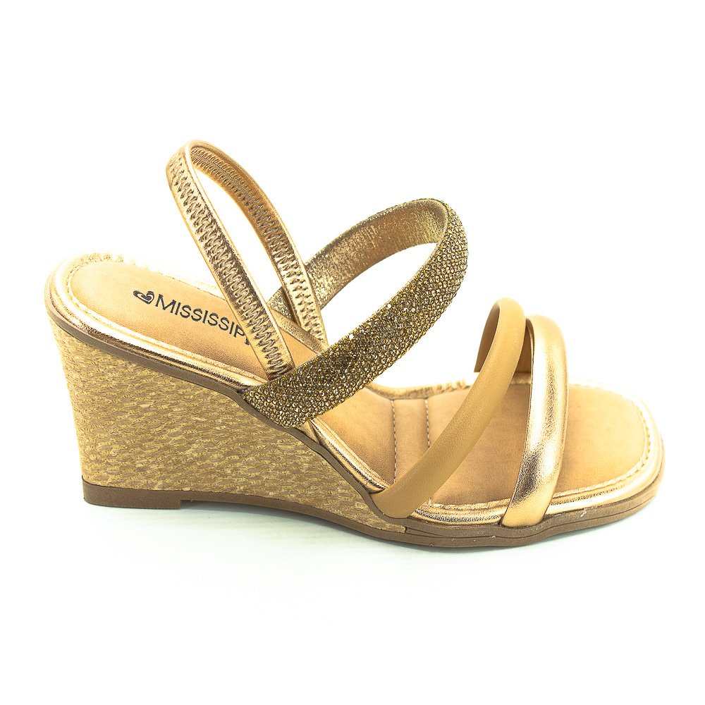 Sandália Feminina Mississipi MB891 - Ouro Rosado