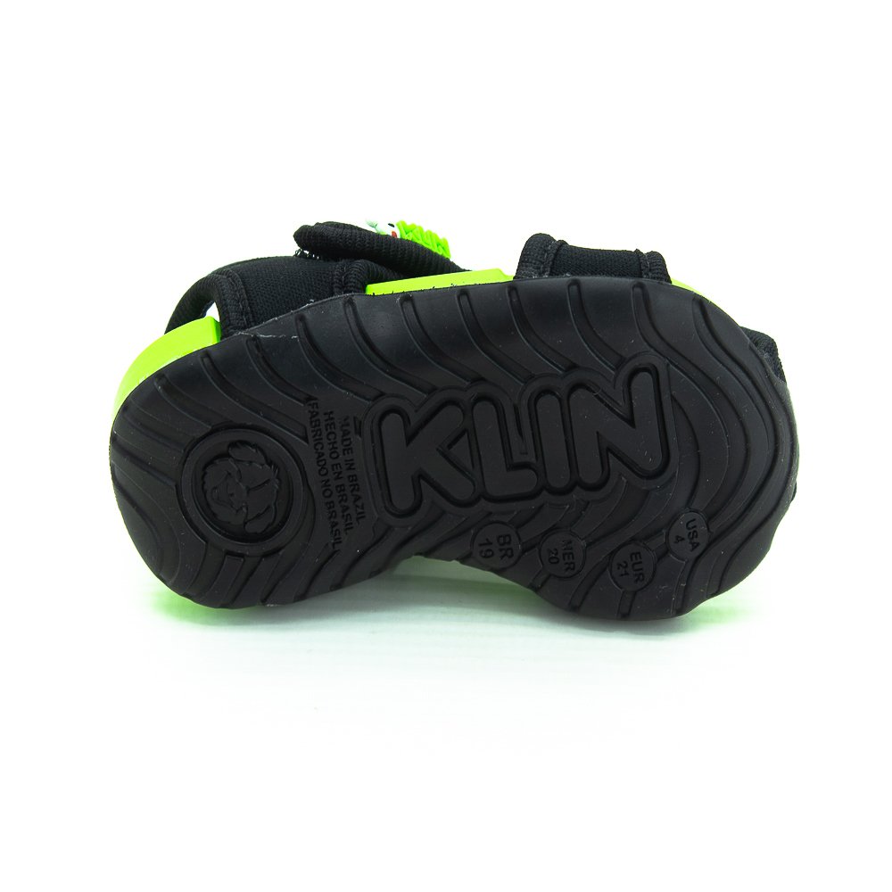 Sandália Infantil Menino Klin Like - Preto Preto 4