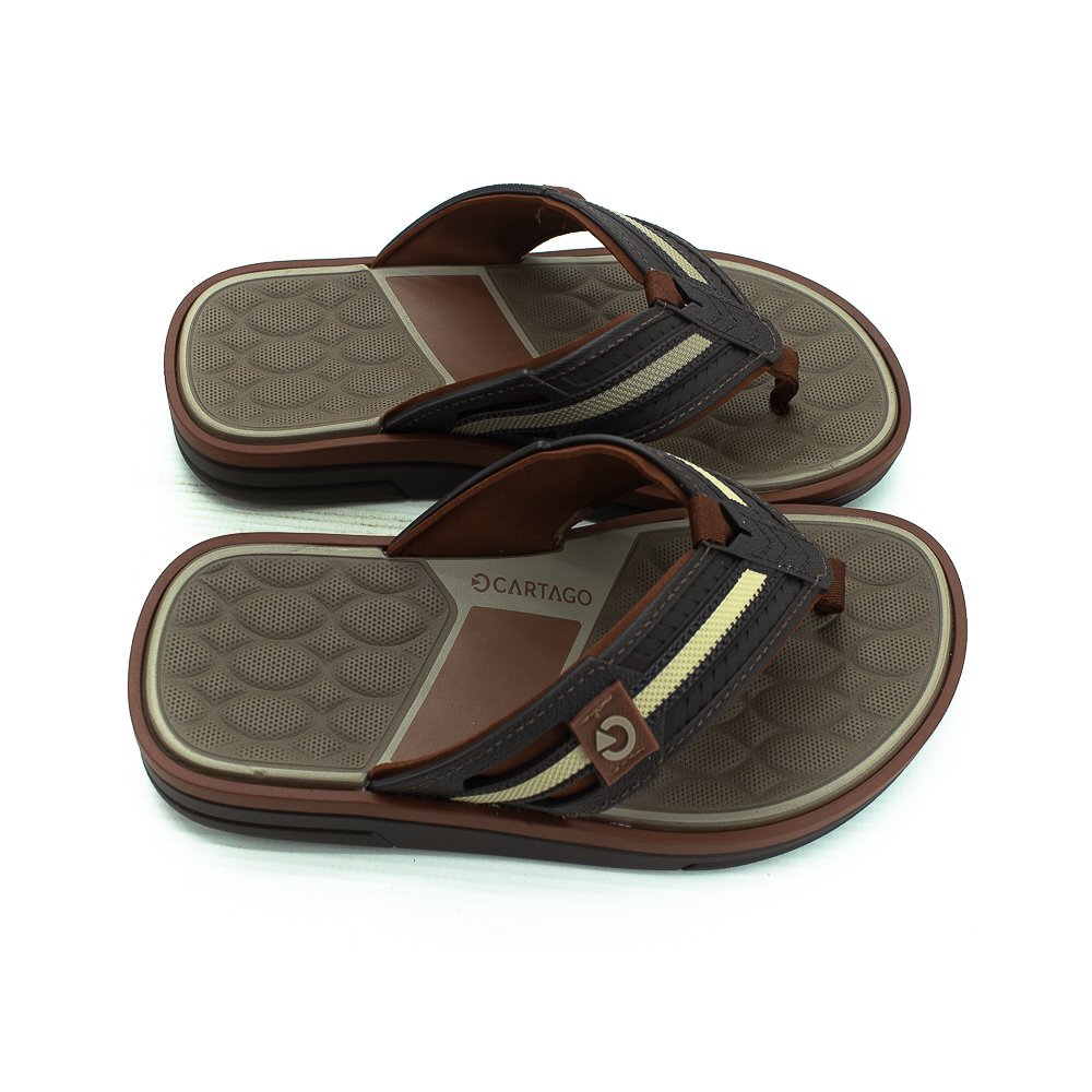 Chinelo Masculino Cartago Lyon III - Marrom Marrom 2