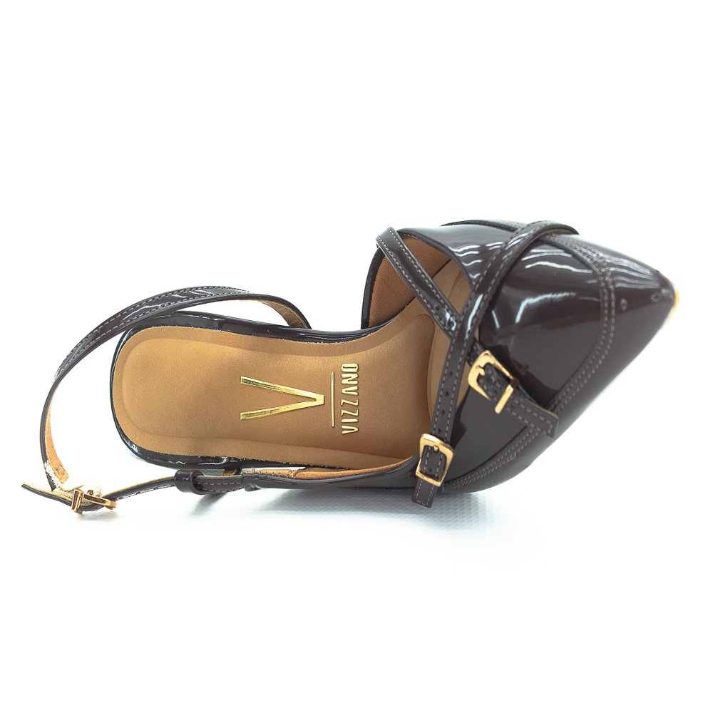 Scarpin Feminino Vizzano Slingback 1184.1708 - Marrom Marrom 5