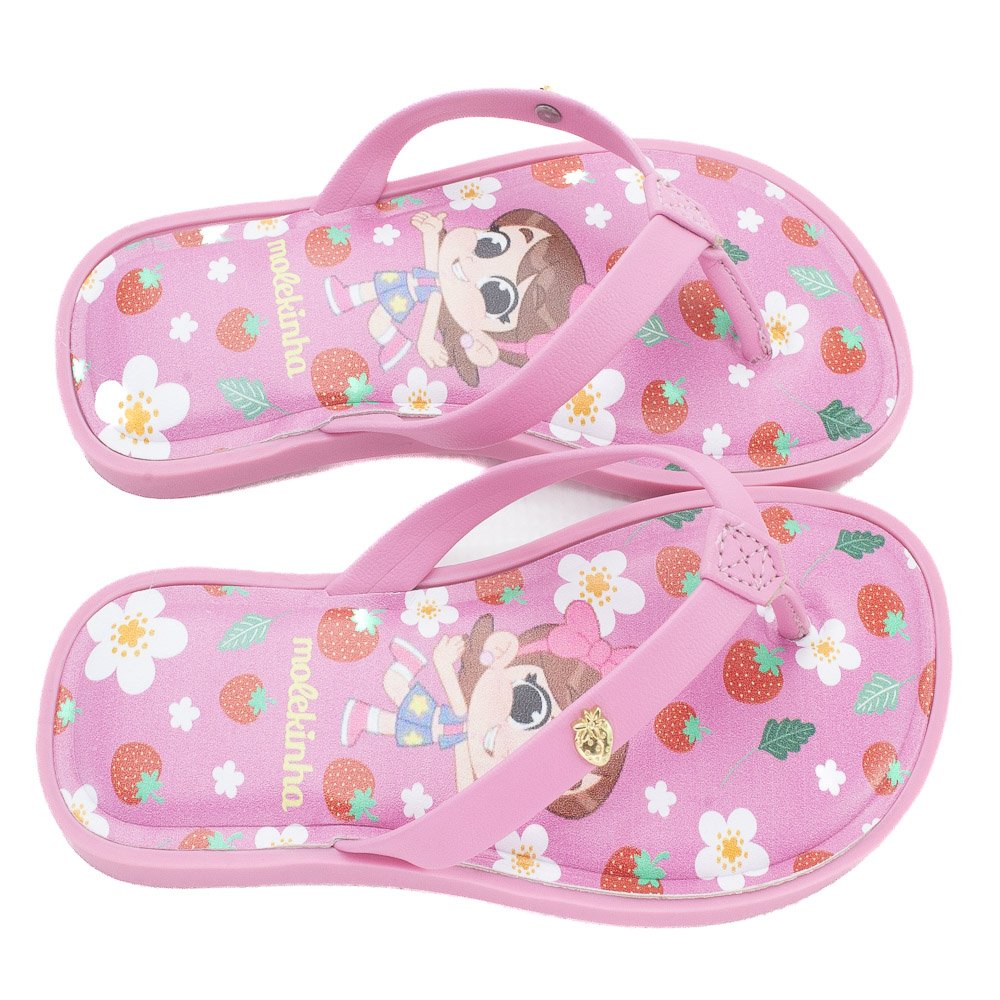 Chinelo Infantil Menina Molekinha 2372.200 - Rosa Rosa 2