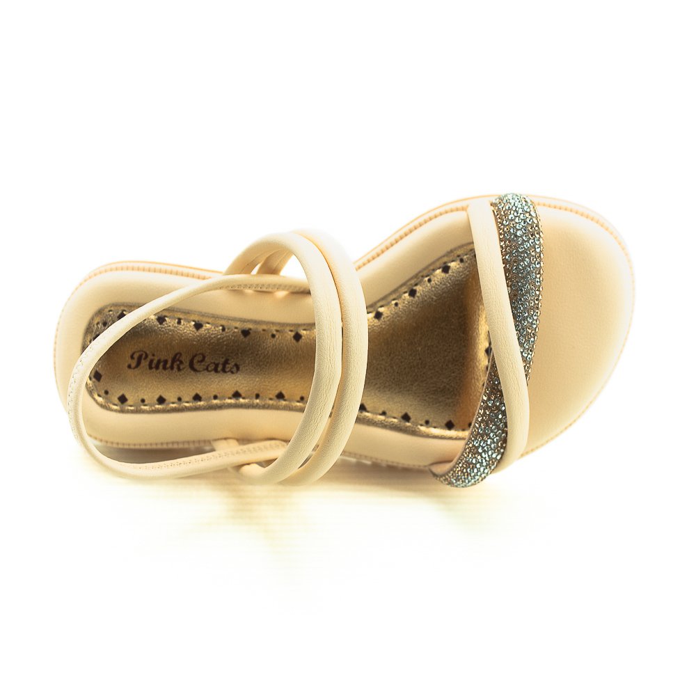 Sandália Infantil Menina Pink Cats V4611 - Bege Bege 5