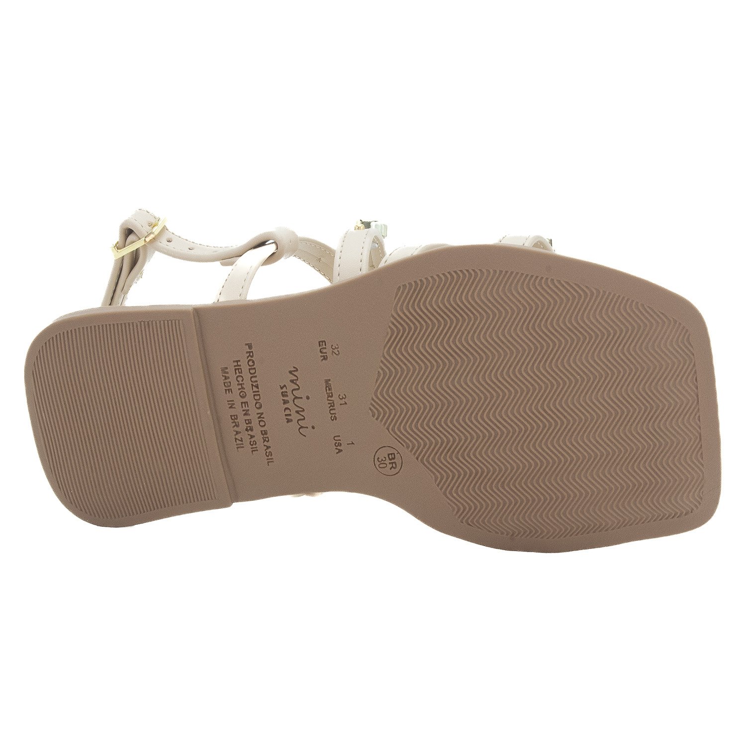 Sandália Infantil Menina Mini Sua Cia 9185.52106 - Off White Branco 4