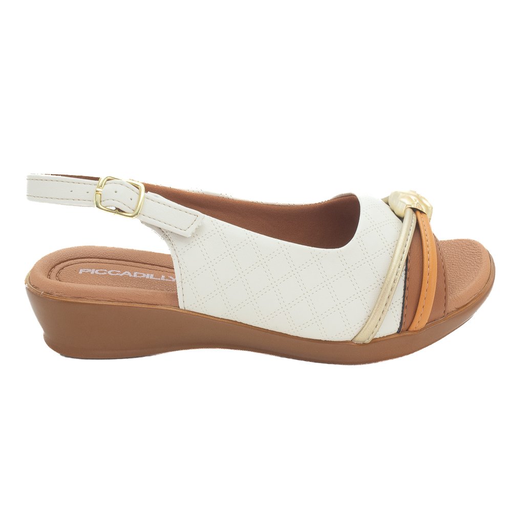 Sandália Feminina Piccadilly 500408-6 - Off White