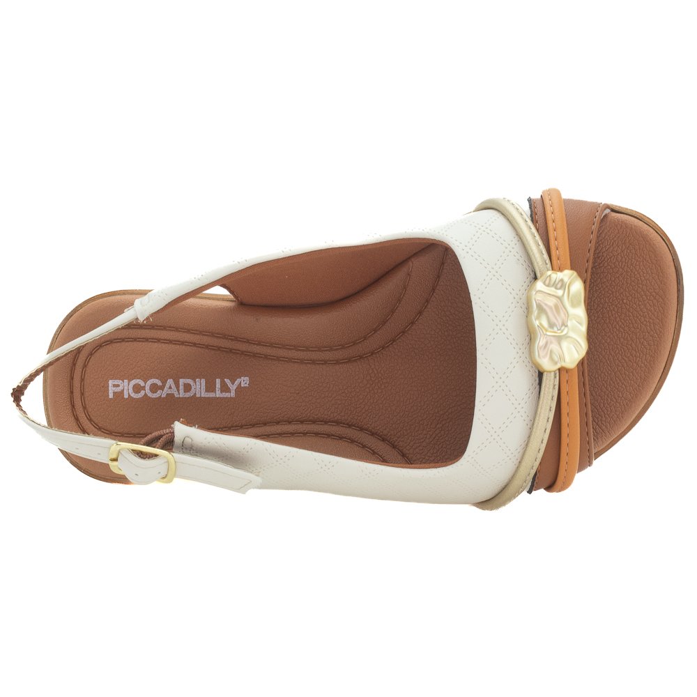 Sandália Feminina Piccadilly 500408-6 - Off White Branco 5