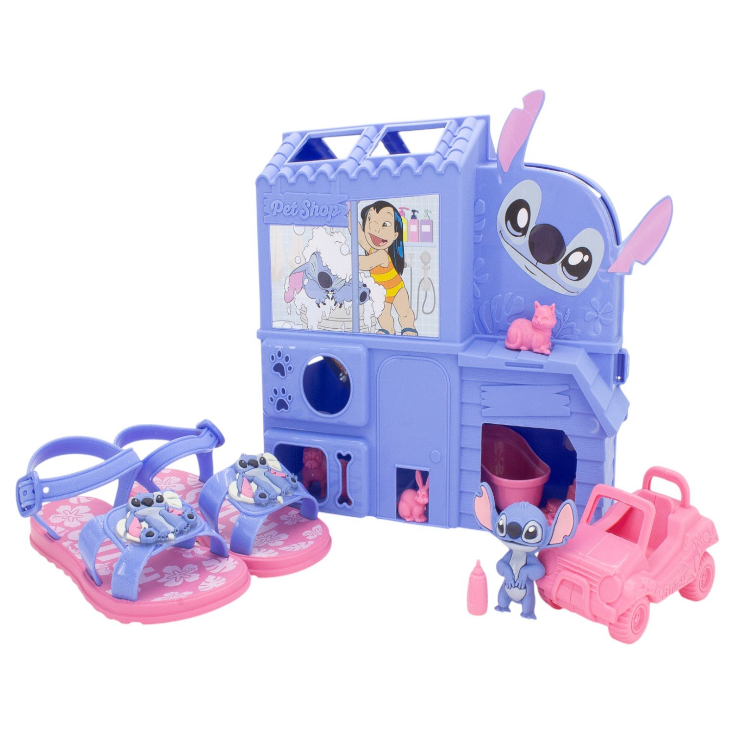 Sandália Infantil Menina Grendene Stitch Pet Shop - Rosa