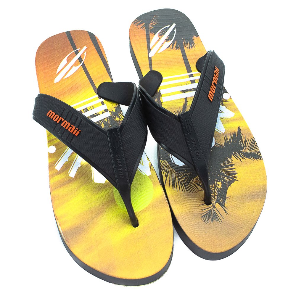 Chinelo Masculino Mormaii Tropical - Preto E Amarelo