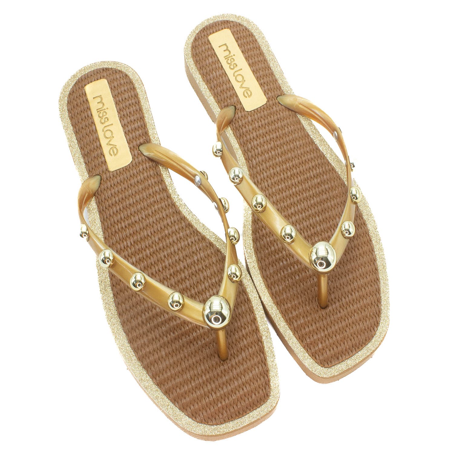 Chinelo Feminino Miss Love CH-2308 - Marrom