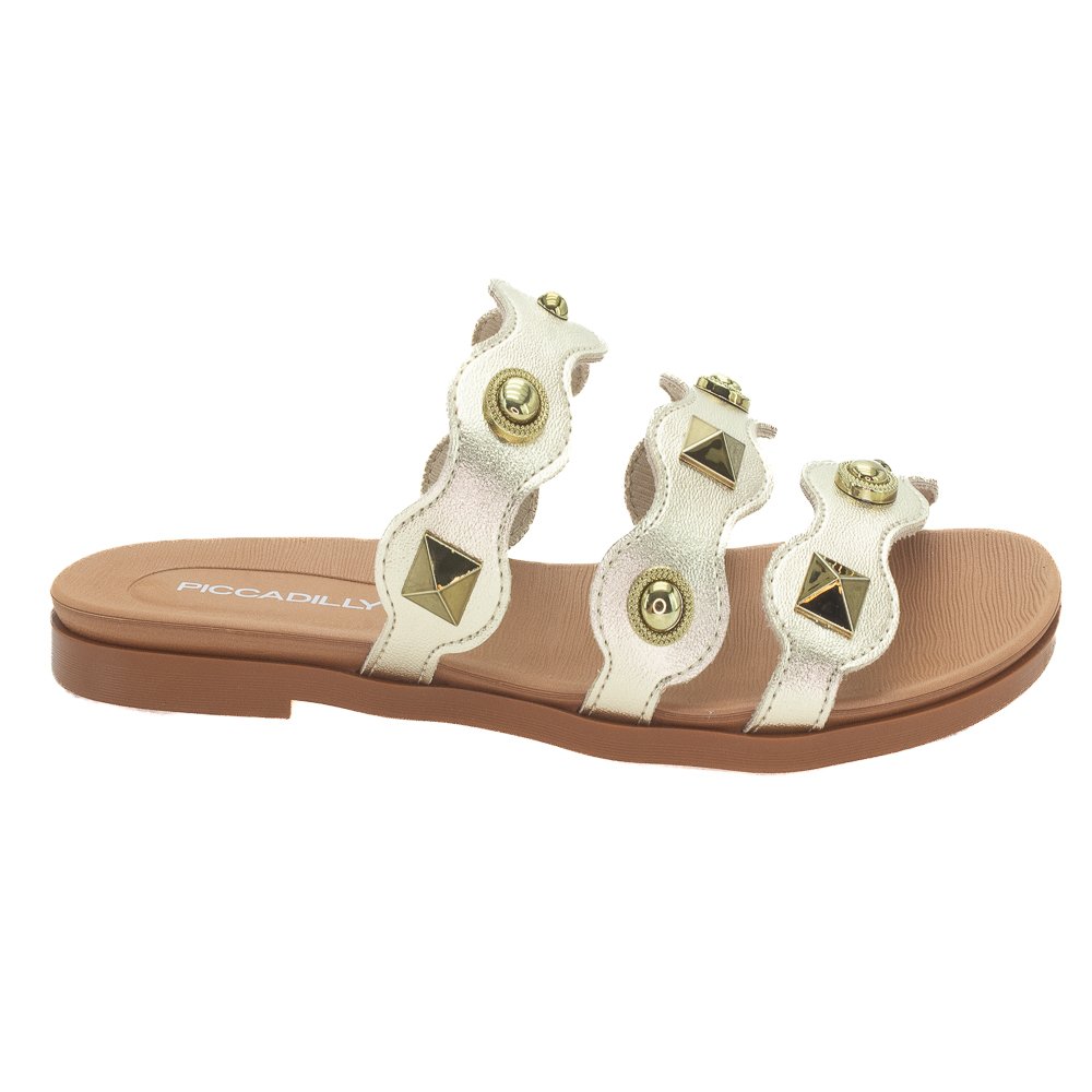 Rasteira Feminina Piccadilly 418092-1 - Dourado