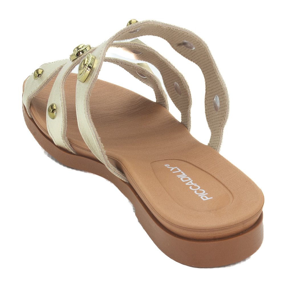 Rasteira Feminina Piccadilly 418092-1 - Dourado Dourado 3