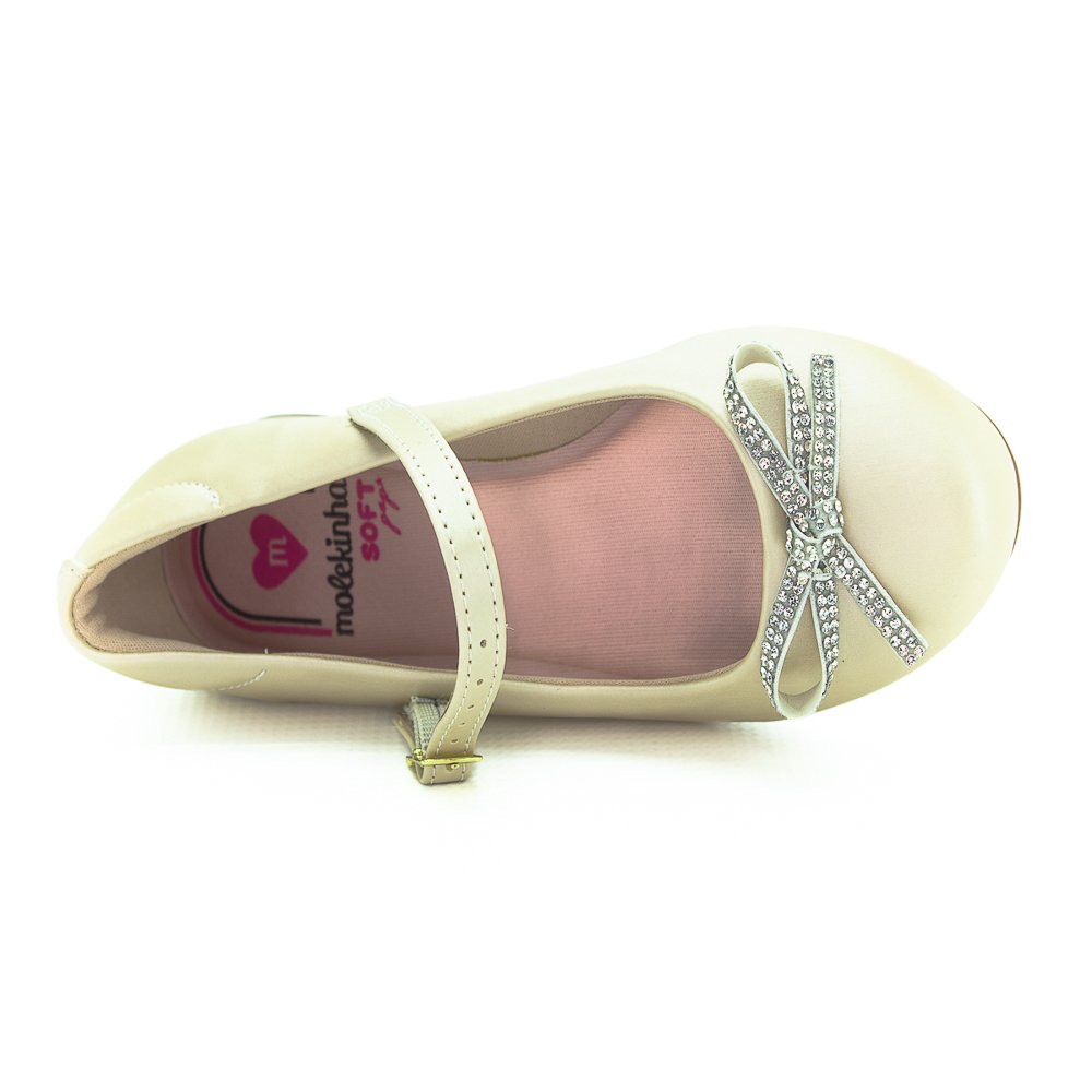 Sapato Infantil Menina Molekinha 2528.124 - Off White Branco 5