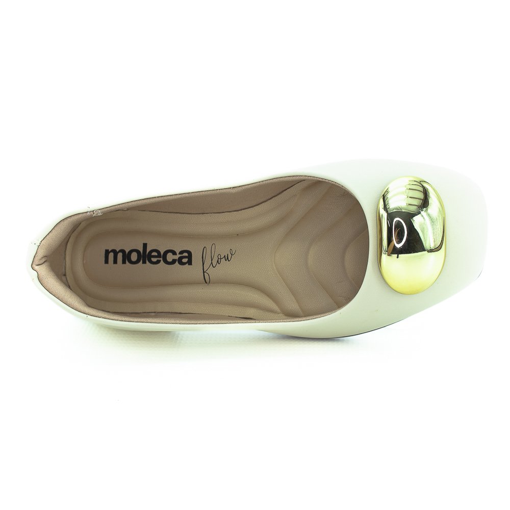 Sapatilha Feminina Moleca 5820.205 - Branco Branco 5