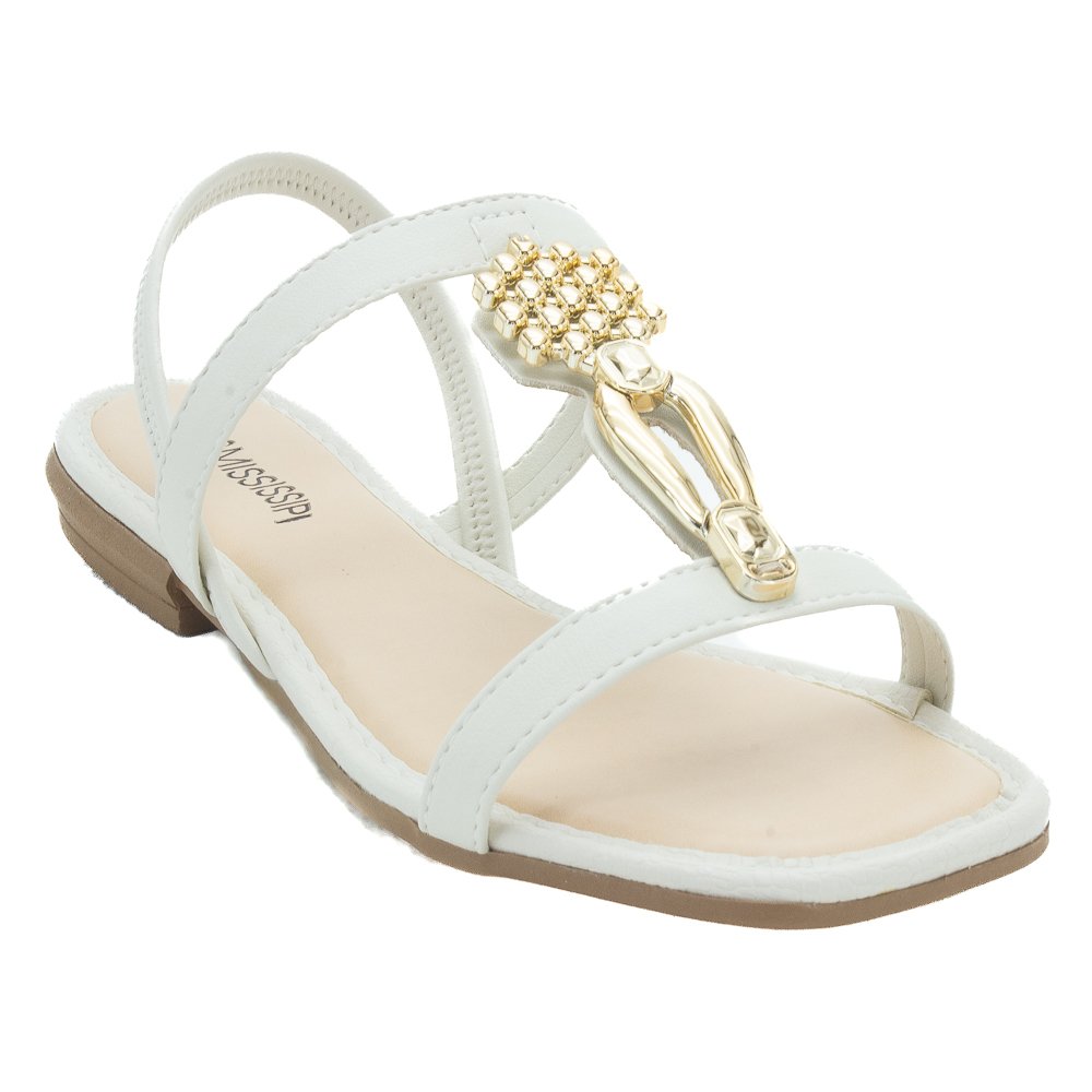 Sandália Feminina Mississipi MF311 - Off White Branco 2