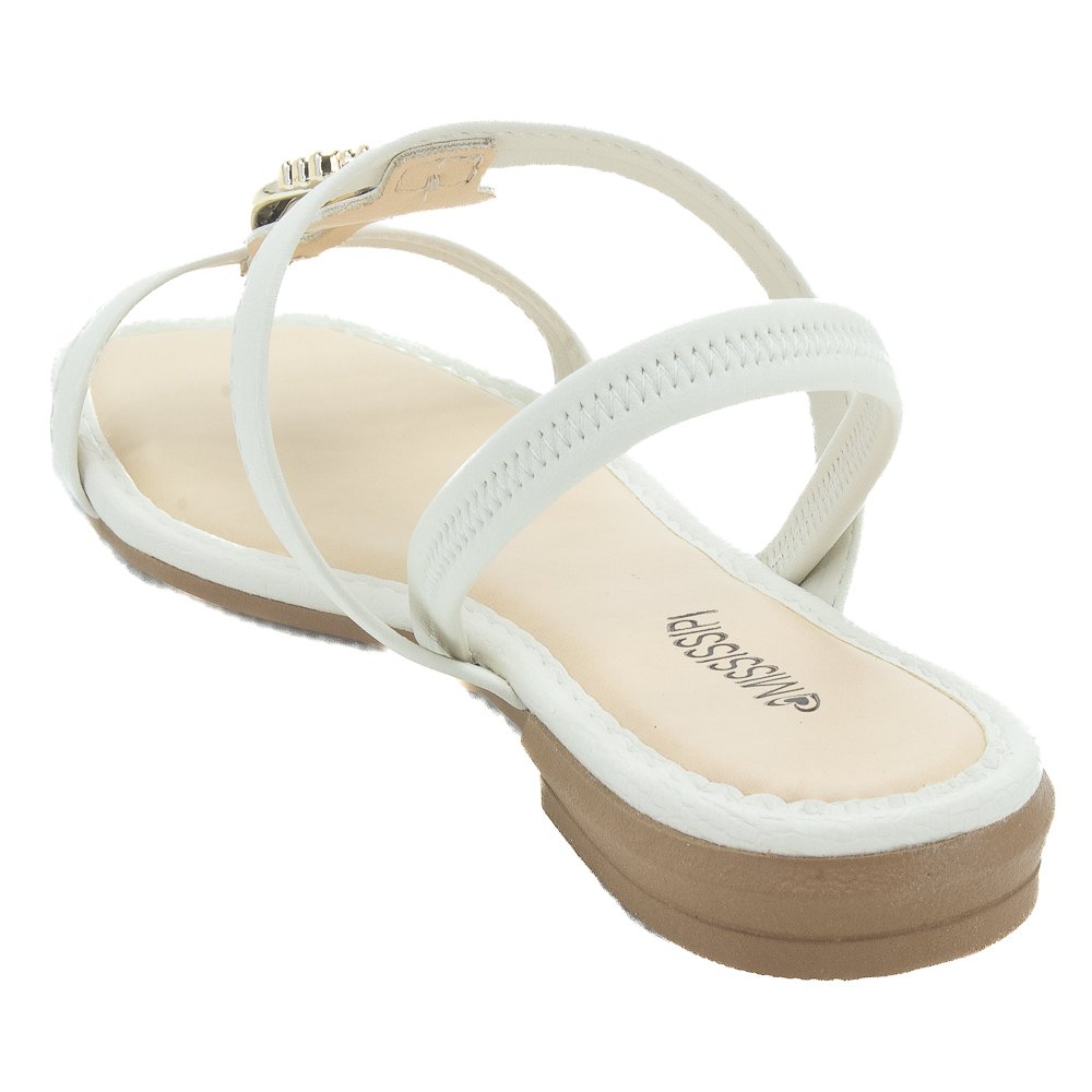 Sandália Feminina Mississipi MF311 - Off White Branco 3