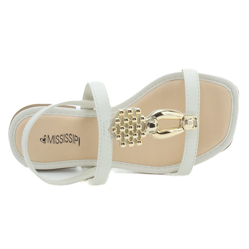Sandália Feminina Mississipi MF311 - Off White Branco 4