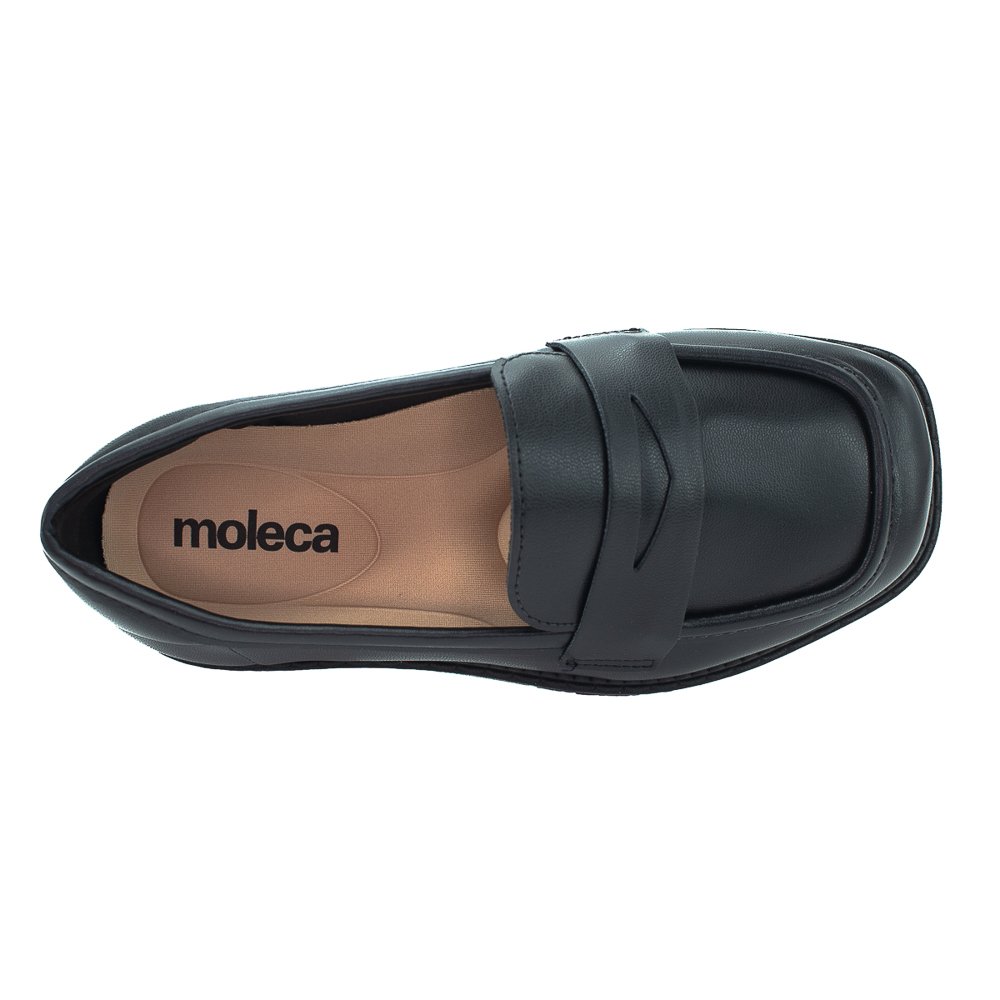 Mocassim Feminino Moleca 5823.100 - Preto Preto 5