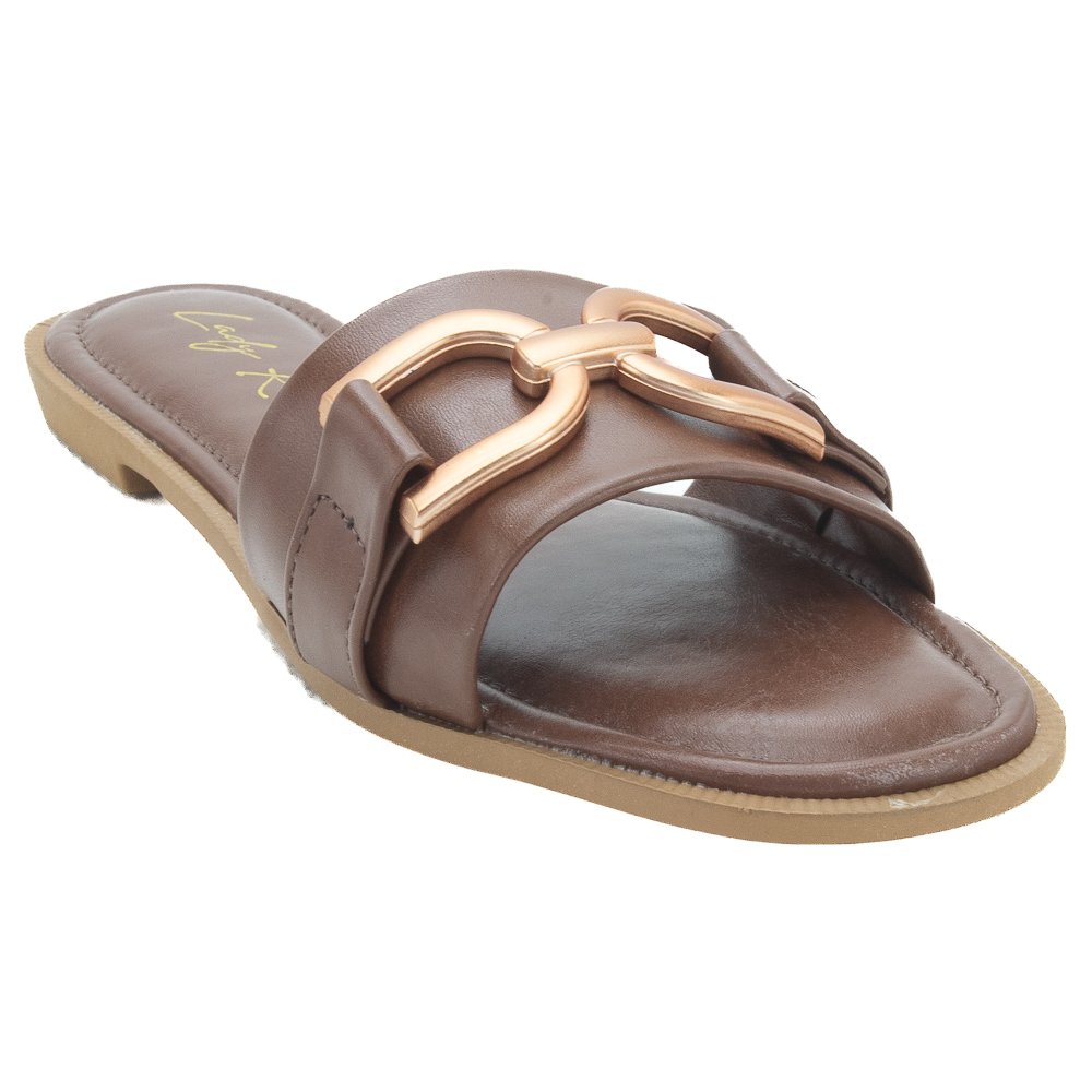 Rasteira Feminina Lady K PE406 - Marrom Marrom 2