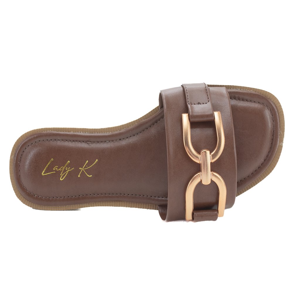 Rasteira Feminina Lady K PE406 - Marrom Marrom 5