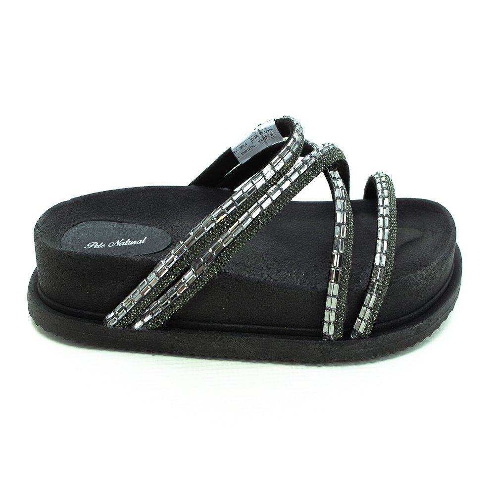 Papete Feminina Pele Natural 358-7 - Preto