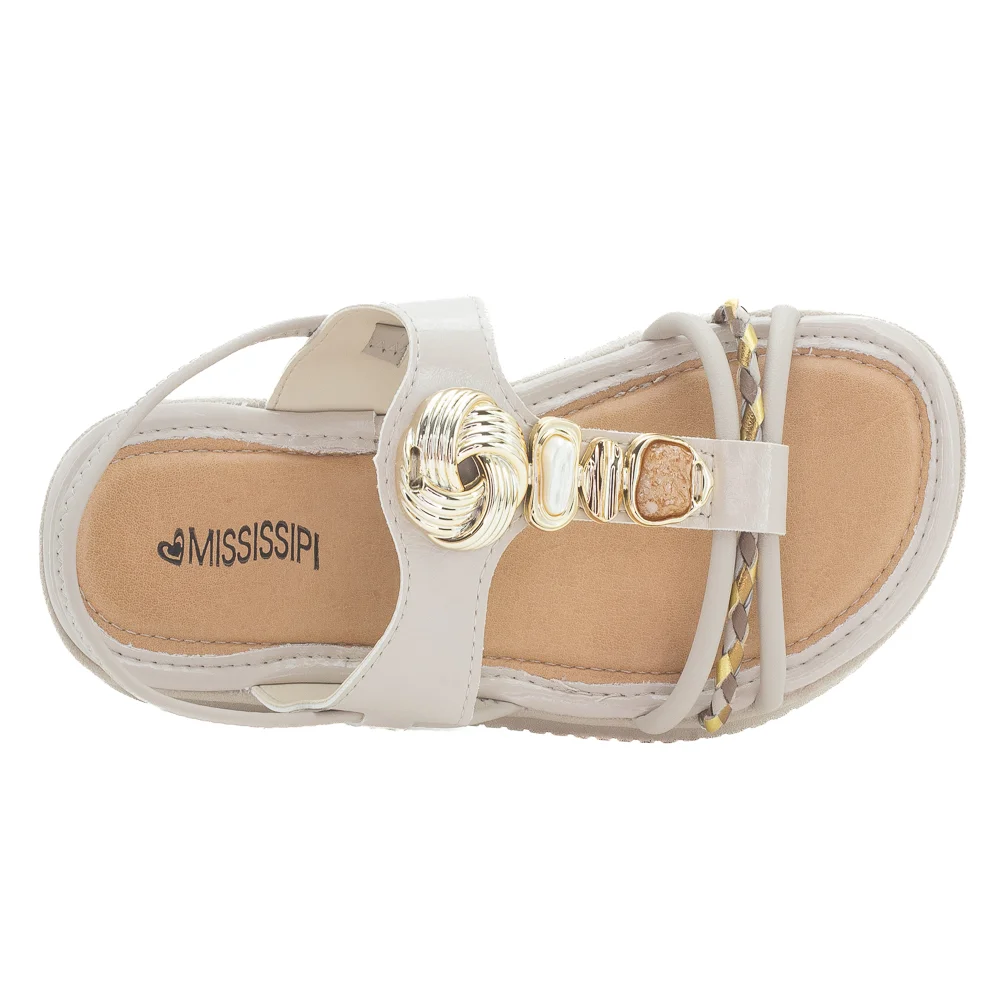 Sandália Feminina Mississipi J0221 - Bege Bege 5