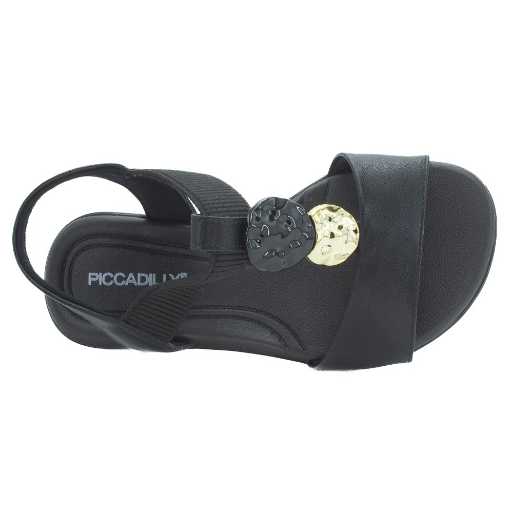 Sandália Feminina Piccadilly 500405-1 - Preto Preto 5