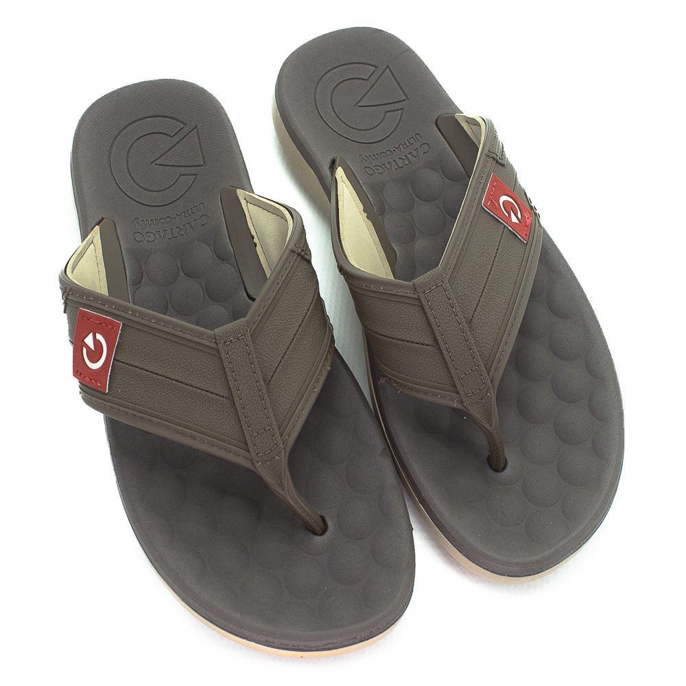 Chinelo Masculino Cartago Sintra - Bege E Marrom