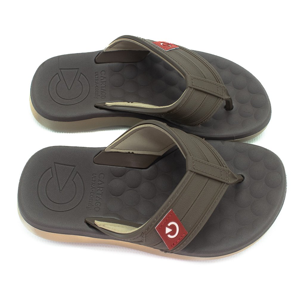 Chinelo Masculino Cartago Sintra - Bege E Marrom Bege 2
