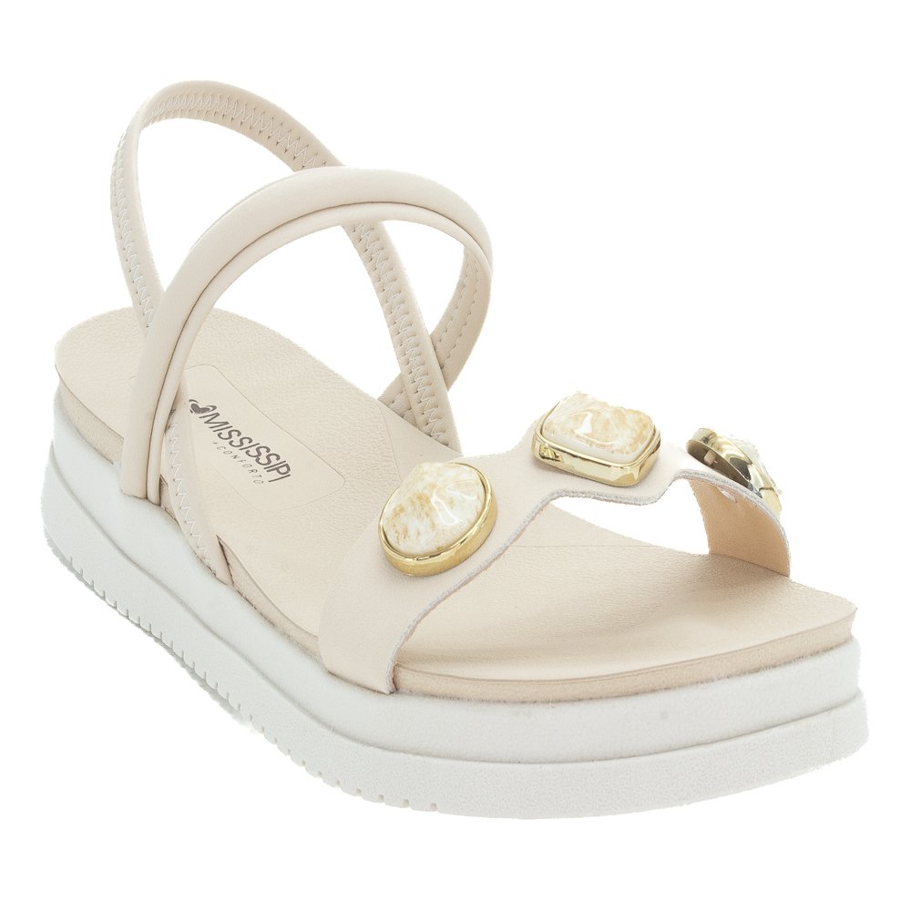 Sandália Feminina Mississipi MF193 - Off White Branco 2