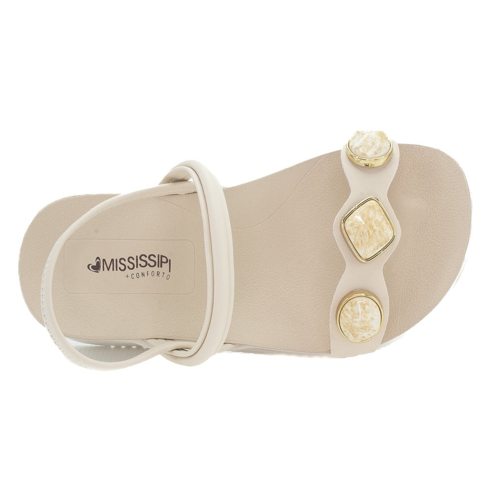 Sandália Feminina Mississipi MF193 - Off White Branco 5