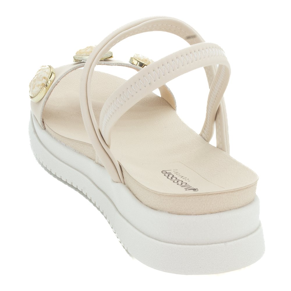 Sandália Feminina Mississipi MF193 - Off White Branco 3