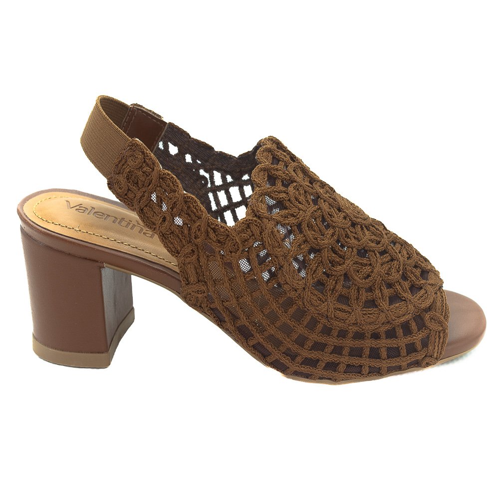Sandália Feminina Valentina Slingback 457010 - Marrom