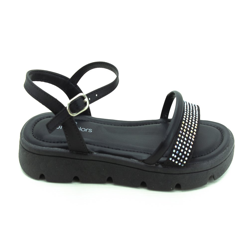 Sandália Infantil Menina World Colors 354.004 - Preto