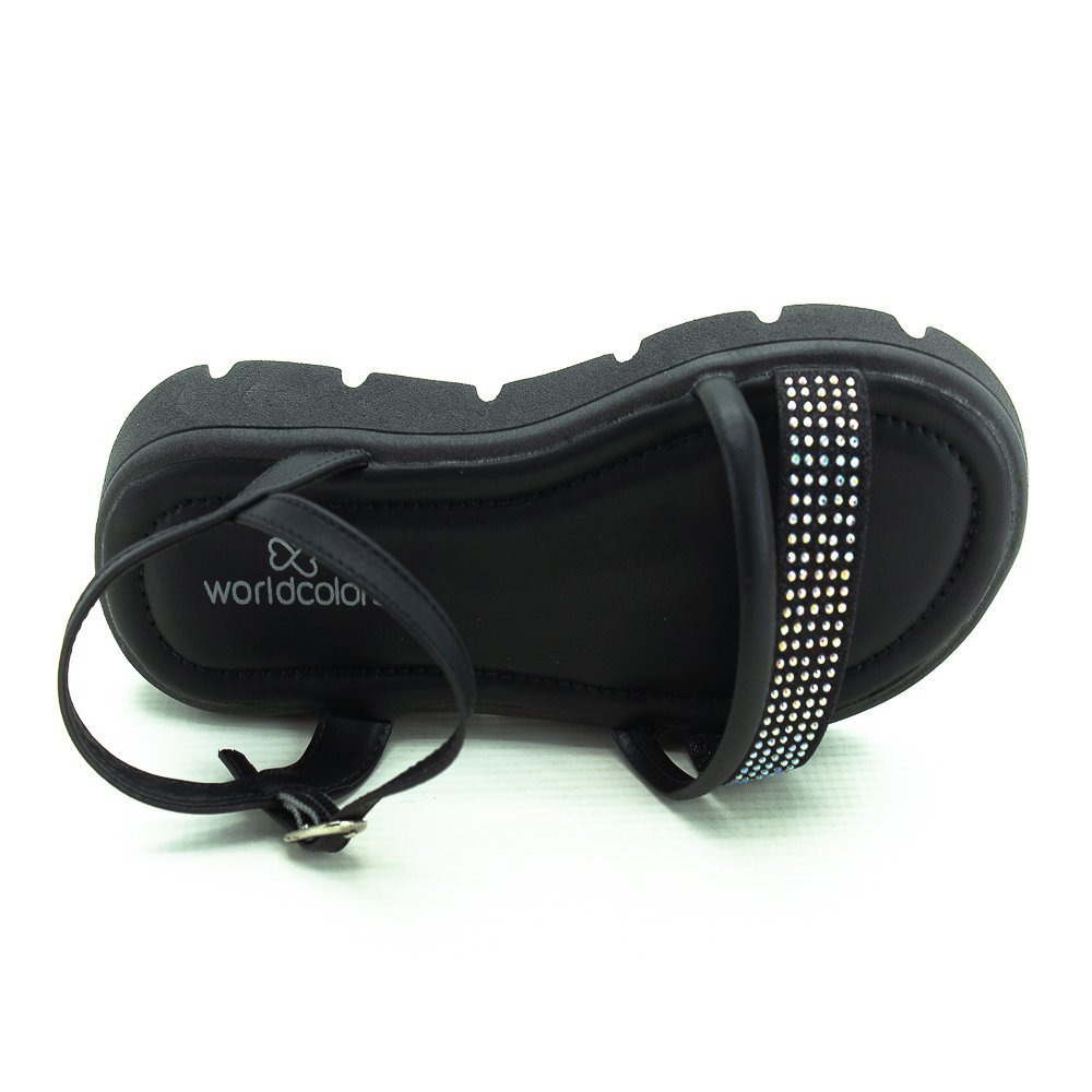 Sandália Infantil Menina World Colors 354.004 - Preto Preto 5