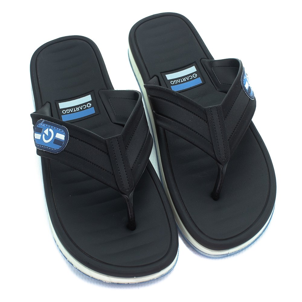 Chinelo Masculino Cartago Paris II - Cinza E Preto