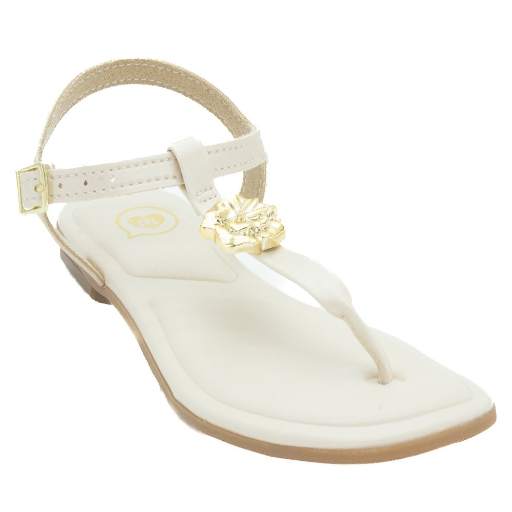 Sandália Infantil Menina Molekinha 2354.124 - Creme Bege 2