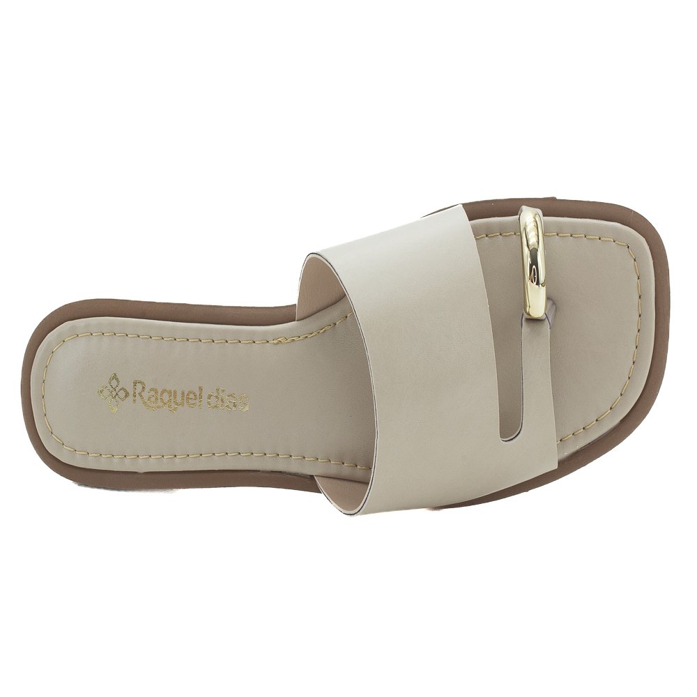 Rasteira Feminina Raquel Dias 951944 - Off White Branco 5