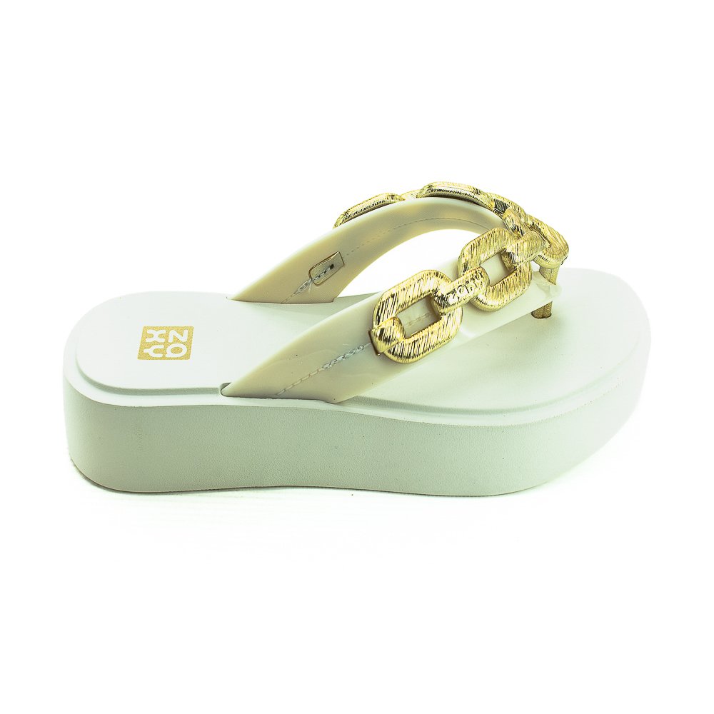 Tamanco Feminino Zaxy Chain - Off White