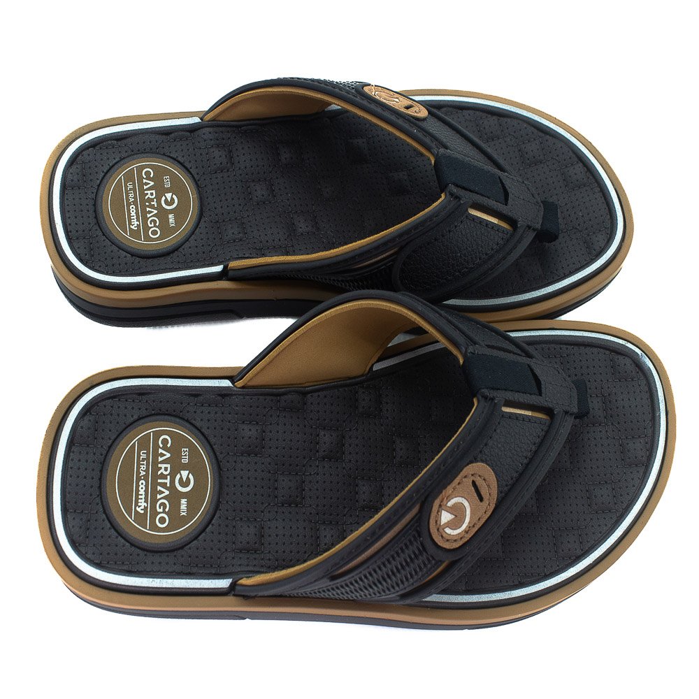 Chinelo Masculino Cartago Lyon Iv - Preto Preto 2