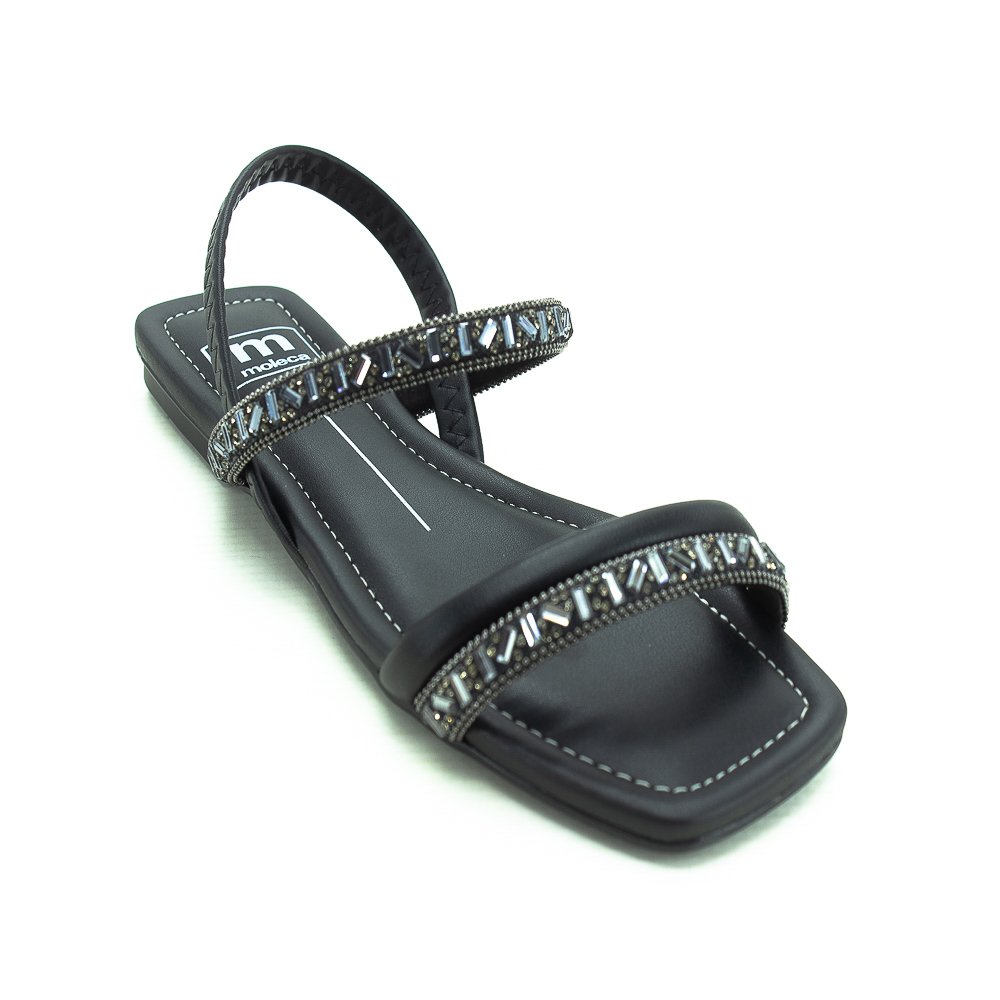 Sandália Feminina Moleca 5462.111 - Preto Preto 2