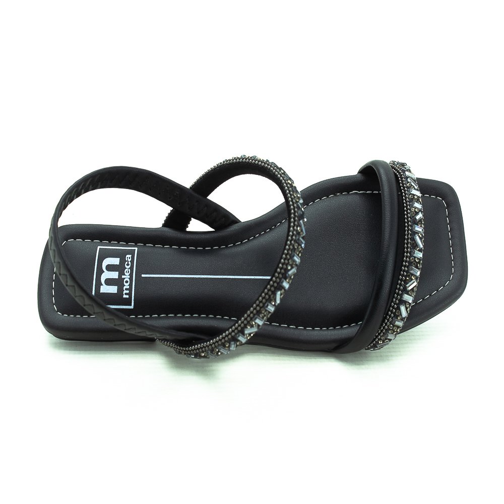 Sandália Feminina Moleca 5462.111 - Preto Preto 5