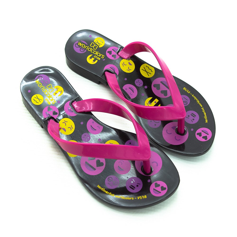 Chinelo Infantil Menina World Colors 157.837 - Preto