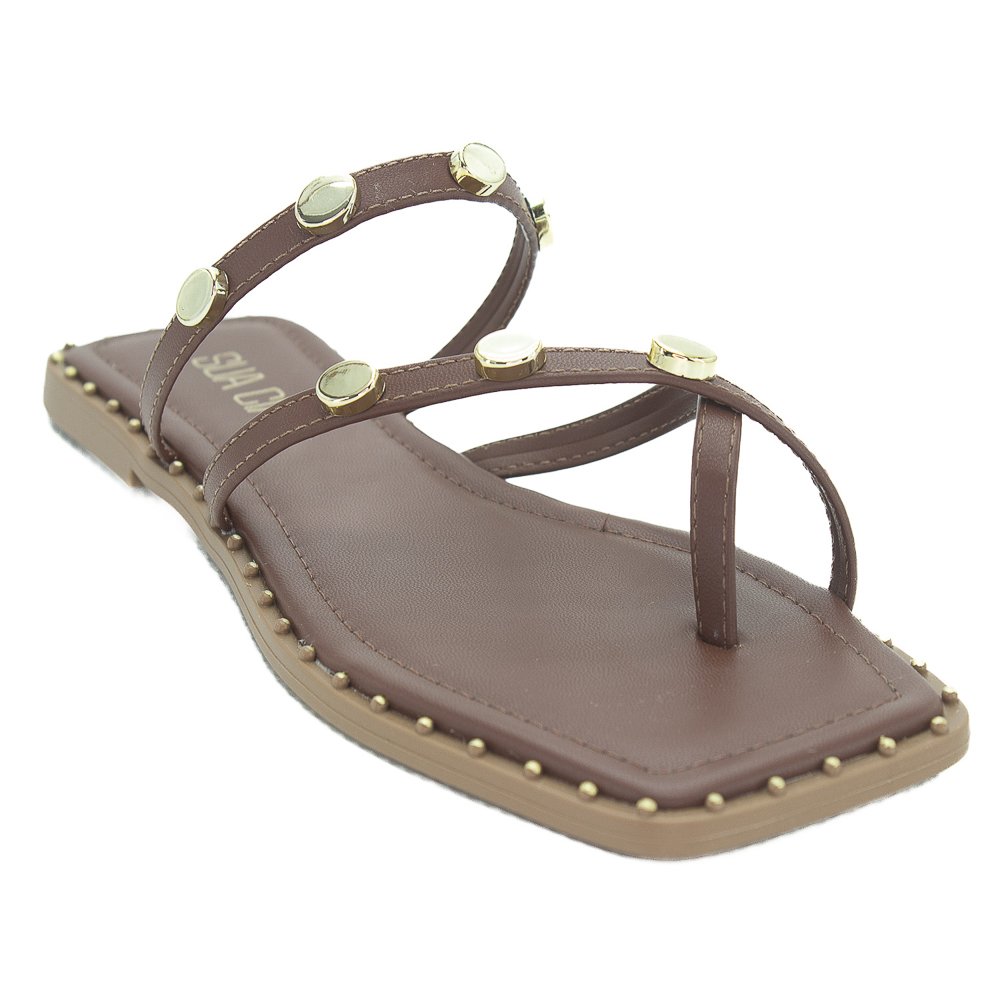 Rasteira Feminina Sua Cia 8394.16120 - Marrom Marrom 2