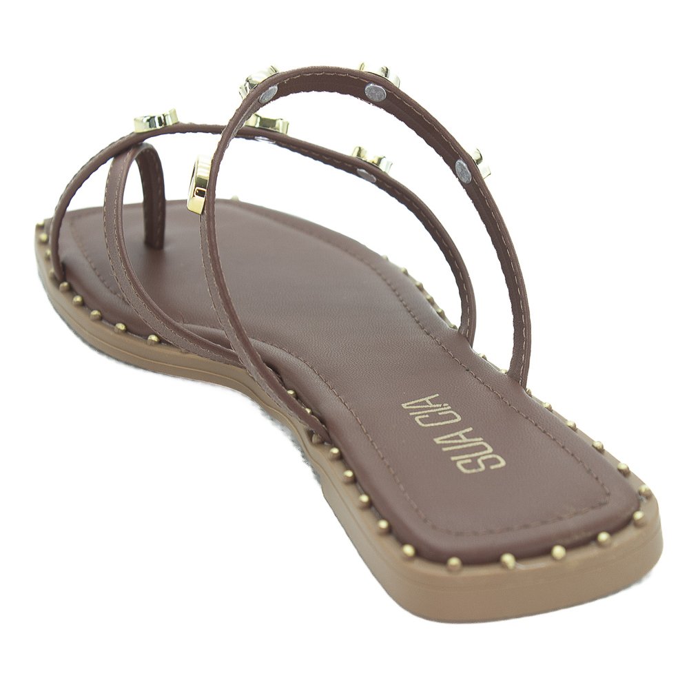 Rasteira Feminina Sua Cia 8394.16120 - Marrom Marrom 3