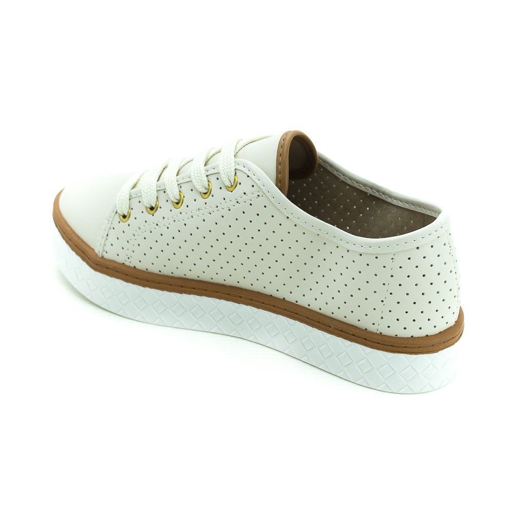 Tênis Feminino Moleca 5712.205 - Off White Branco 3
