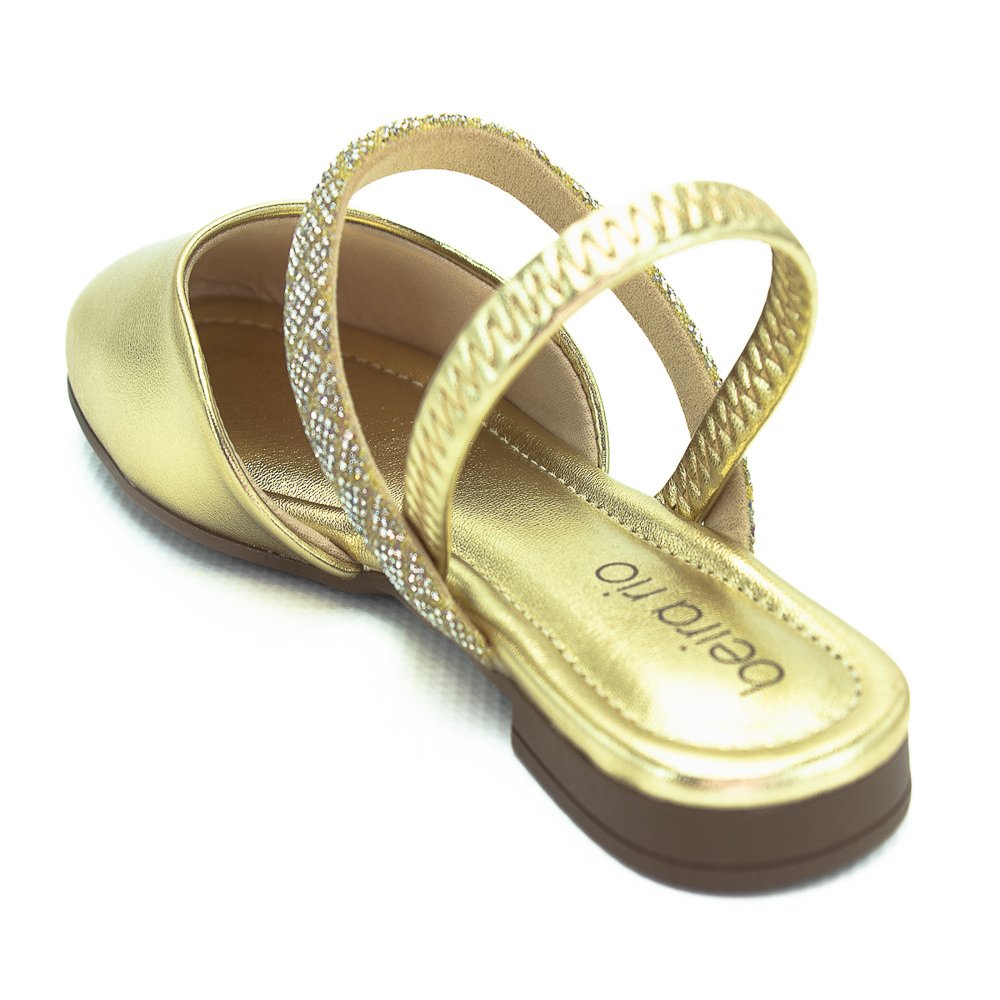 Sapatilha Feminina Beira Rio Slingback 4323.101 - Dourado Dourado 4