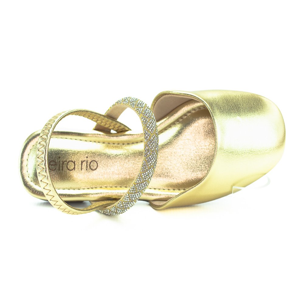Sapatilha Feminina Beira Rio Slingback 4323.101 - Dourado Dourado 5