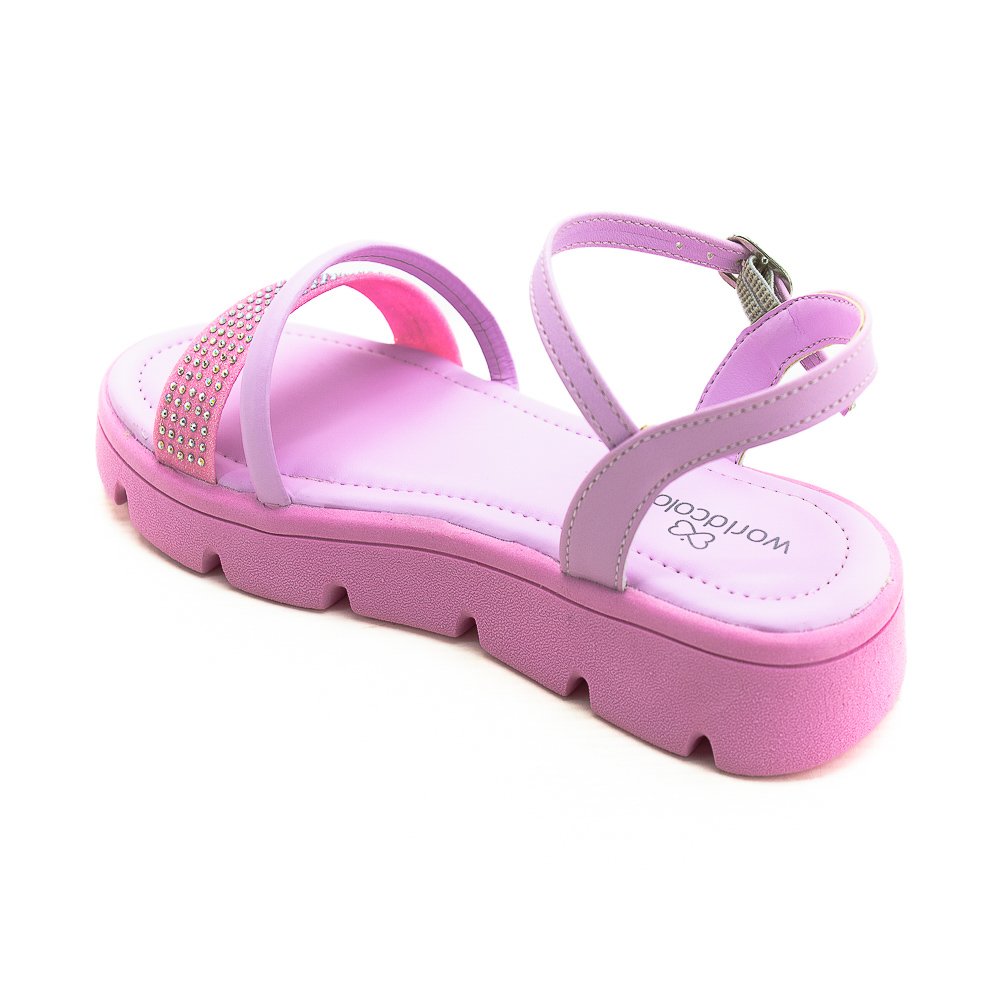 Sandália Infantil Menina World Colors 354.004 - Rosa Rosa 3