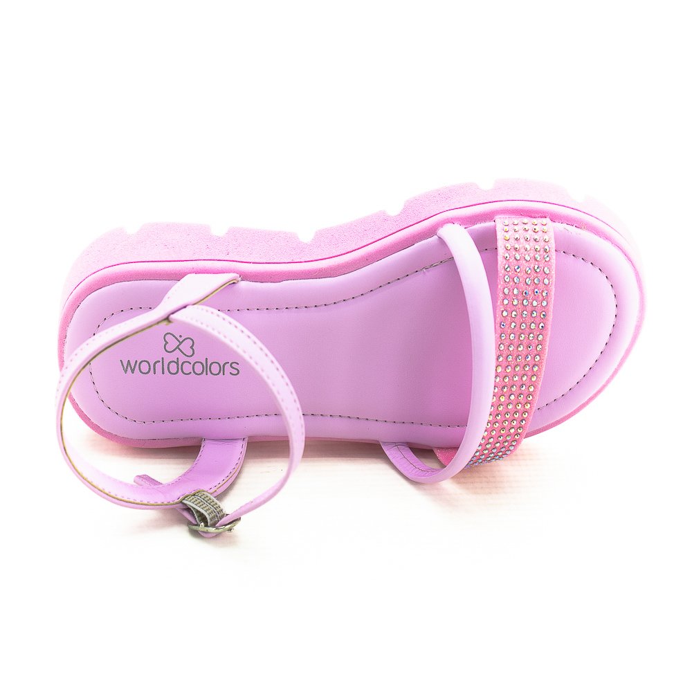 Sandália Infantil Menina World Colors 354.004 - Rosa Rosa 5
