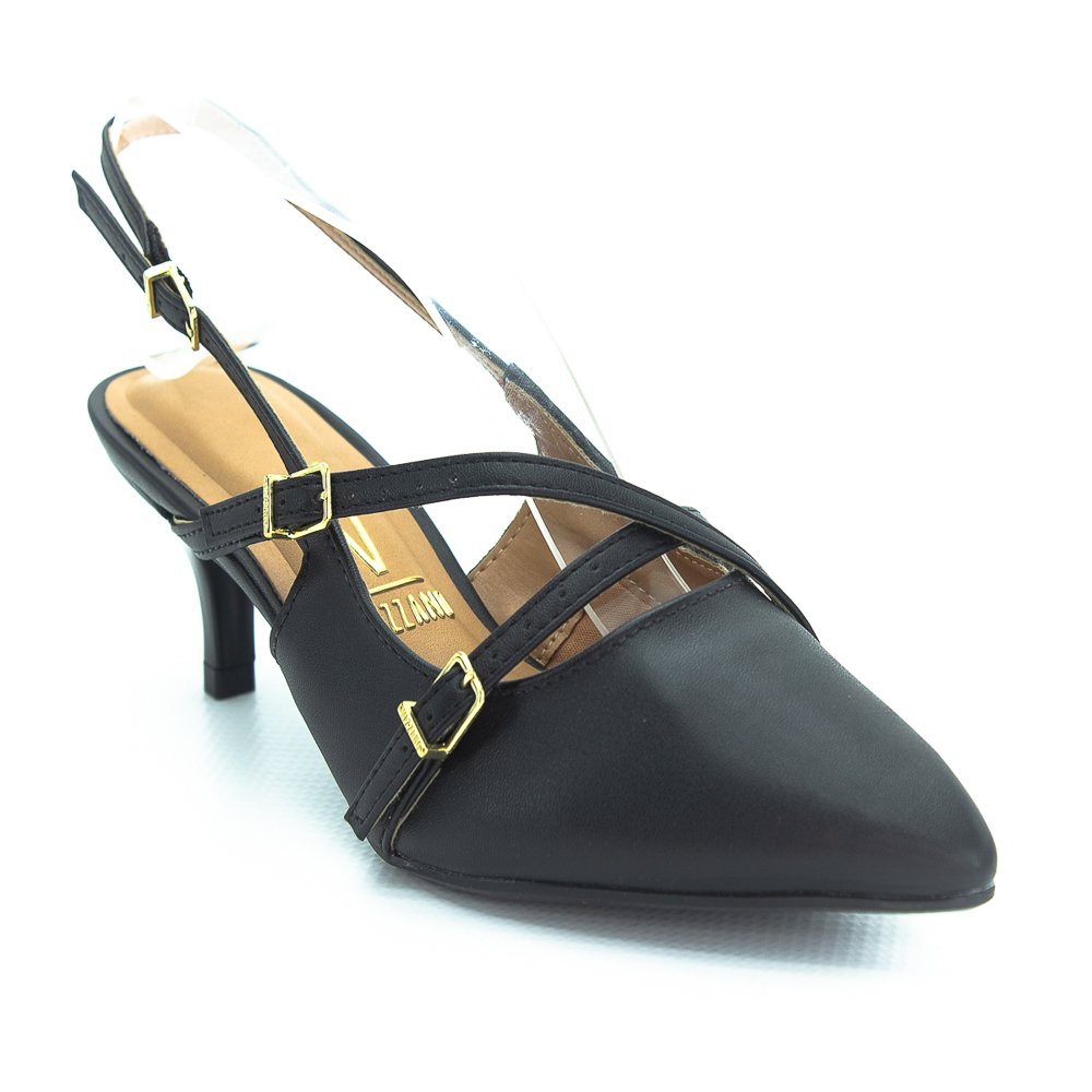 Scarpin Feminino Vizzano Slingback 1122.885 - Preto Preto 2